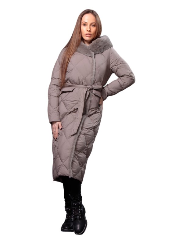 Жіночий зимовий пуховик з натуральним або штучним наповнювачем 36-1289