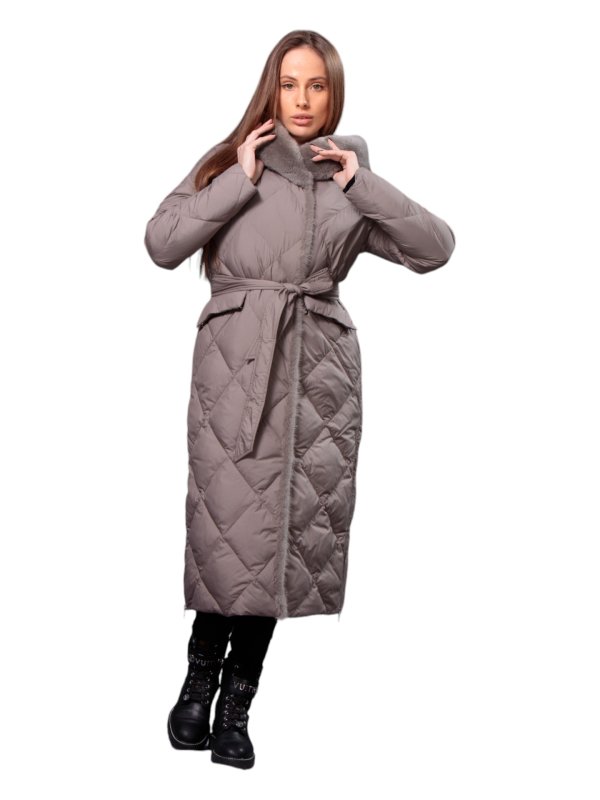 Жіночий зимовий пуховик з натуральним або штучним наповнювачем 36-1289