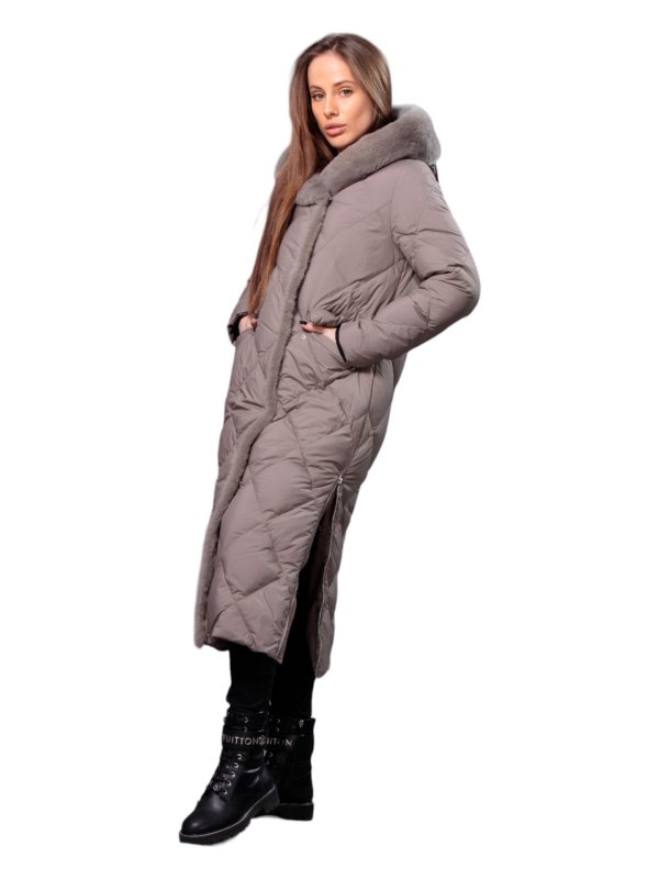Жіночий зимовий пуховик з натуральним або штучним наповнювачем 36-1289