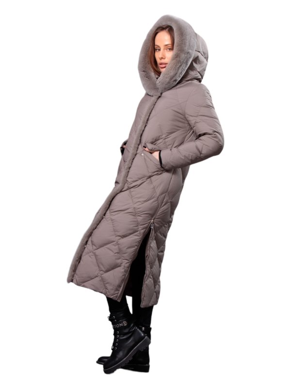 Жіночий зимовий пуховик з натуральним або штучним наповнювачем 36-1289