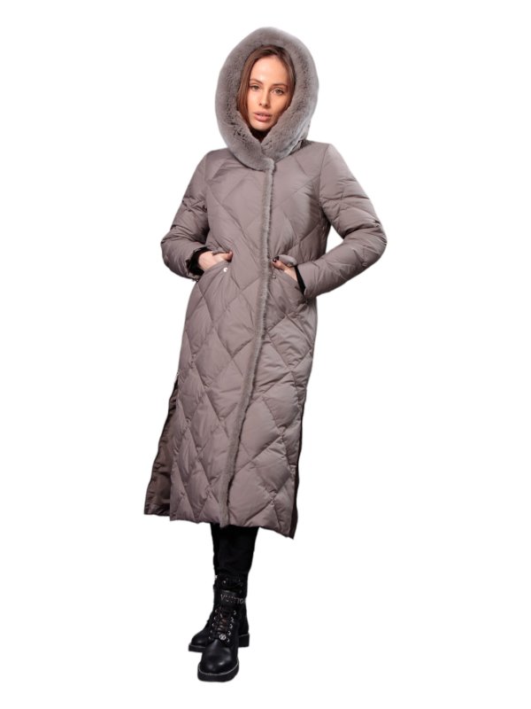 Жіночий зимовий пуховик з натуральним або штучним наповнювачем 36-1289