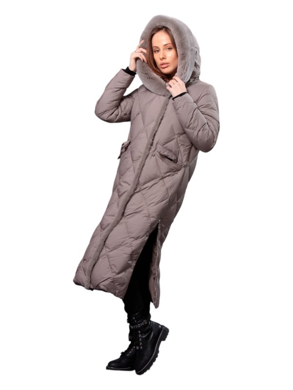 Жіночий зимовий пуховик з натуральним або штучним наповнювачем 36-1289