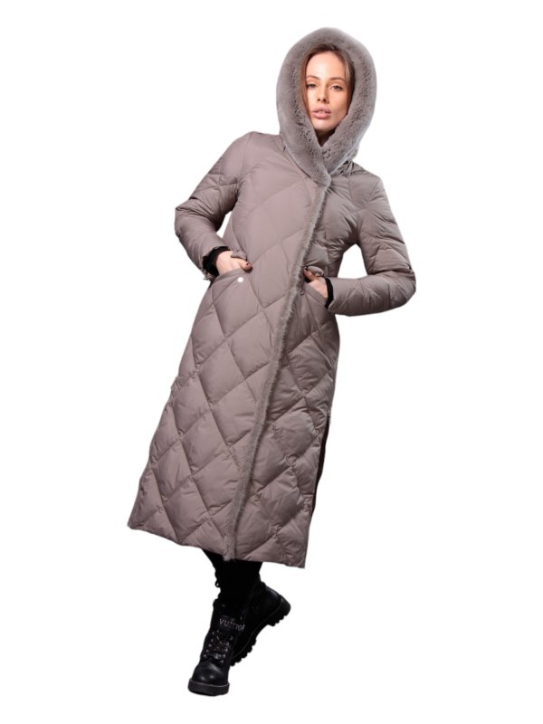 Жіночий зимовий пуховик з натуральним або штучним наповнювачем 36-1289