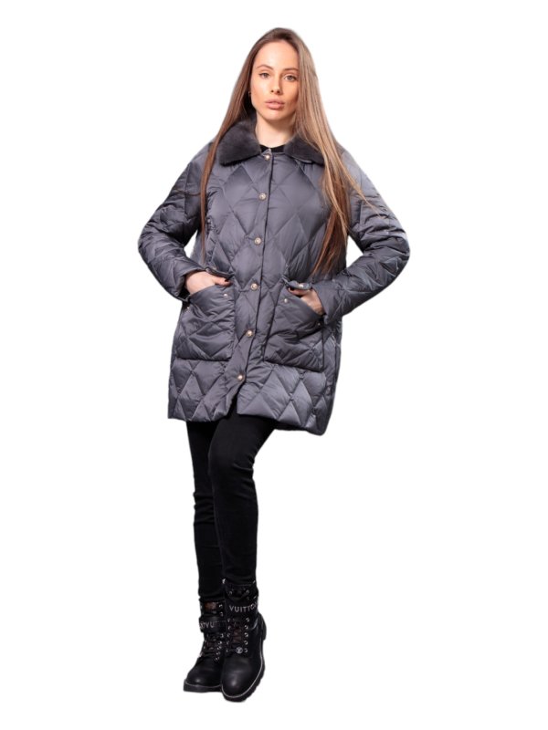 Жіночий зимовий пуховик з натуральним або штучним наповнювачем 36-1249