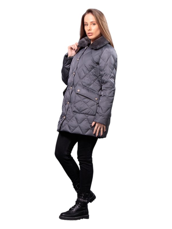 Жіночий зимовий пуховик з натуральним або штучним наповнювачем 36-1249