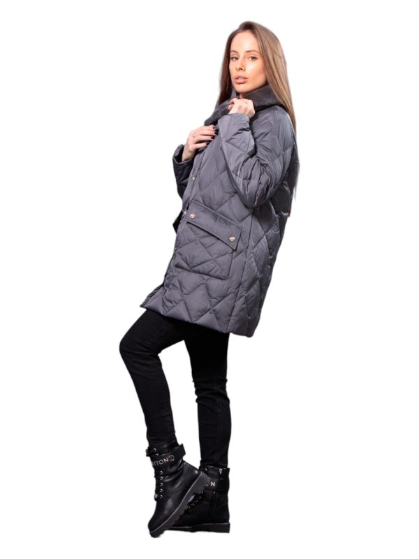 Жіночий зимовий пуховик з натуральним або штучним наповнювачем 36-1249