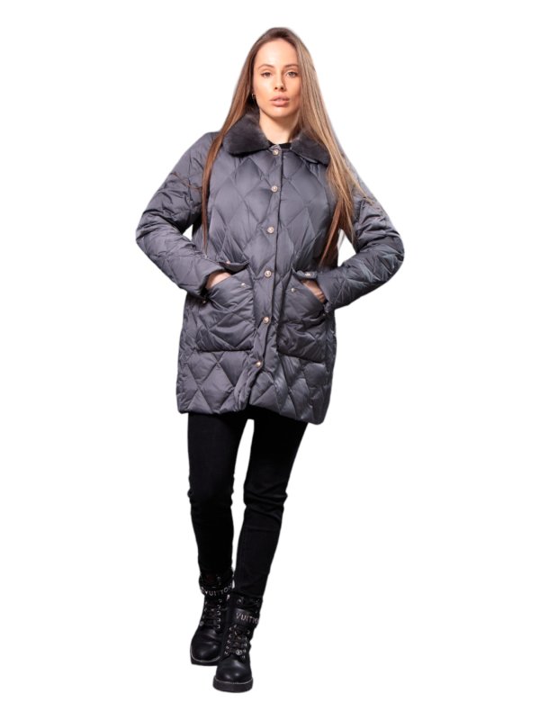 Жіночий зимовий пуховик з натуральним або штучним наповнювачем 36-1249