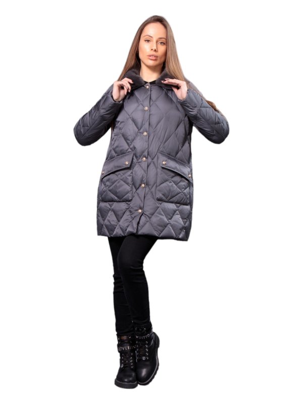 Жіночий зимовий пуховик з натуральним або штучним наповнювачем 36-1249