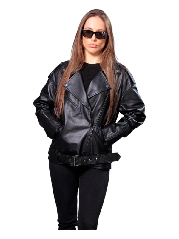 Жіноча шкіряна куртка 18-9600