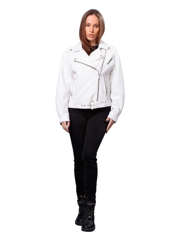 Жіноча шкіряна куртка 18-9606