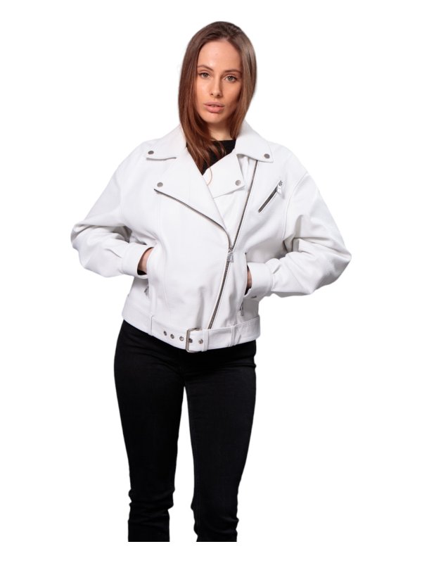 Жіноча шкіряна куртка 18-9606