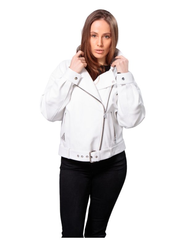 Жіноча шкіряна куртка 18-9606