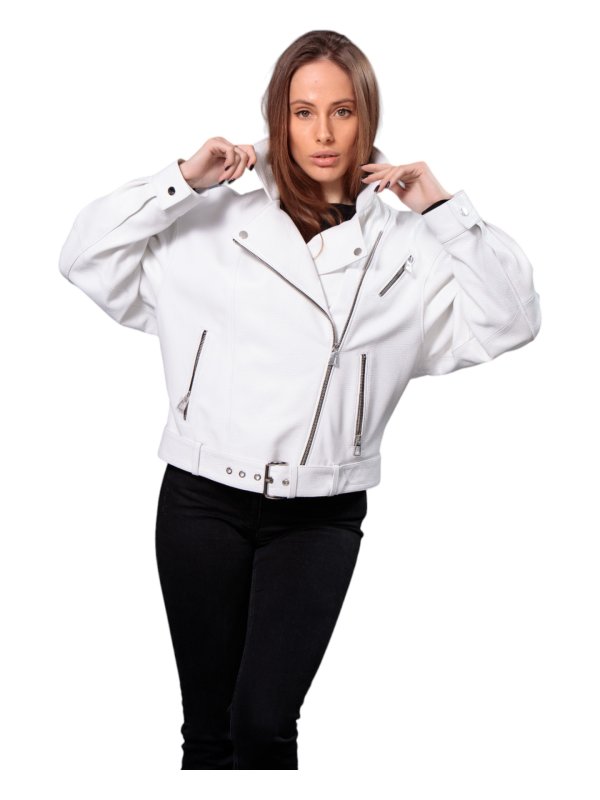 Жіноча шкіряна куртка 18-9606