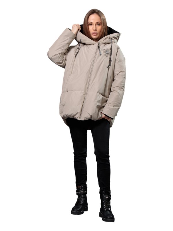 Жіночий зимовий пуховик з натуральним або штучним наповнювачем 36-1324