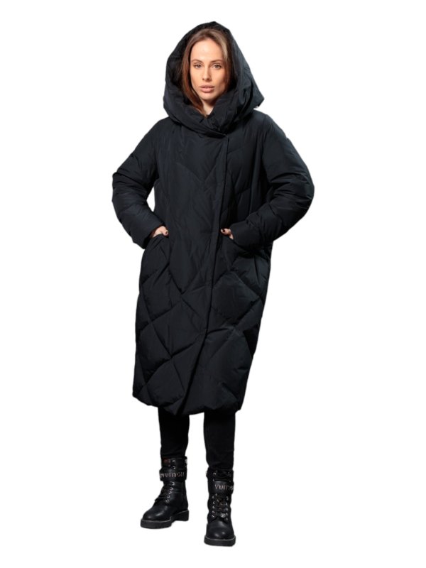 Жіночий зимовий пуховик з натуральним або штучним наповнювачем 36-1426