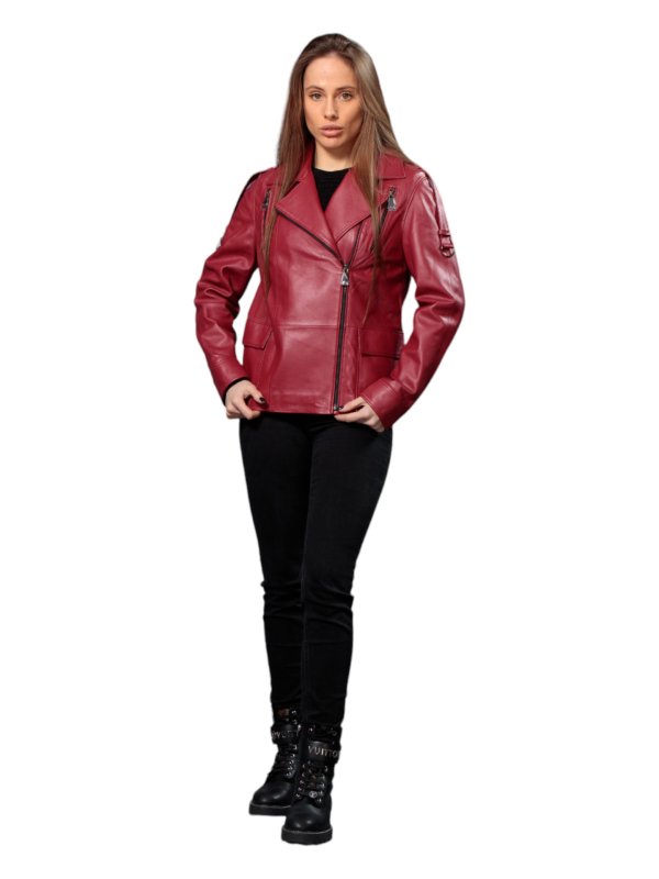 Жіноча шкіряна куртка зі знижкою 18-9623