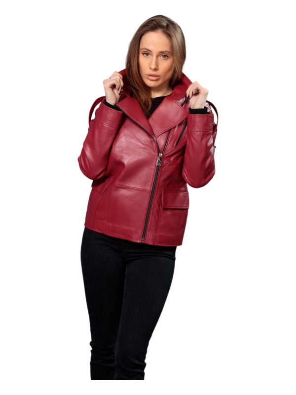 Жіноча шкіряна куртка зі знижкою 18-9623