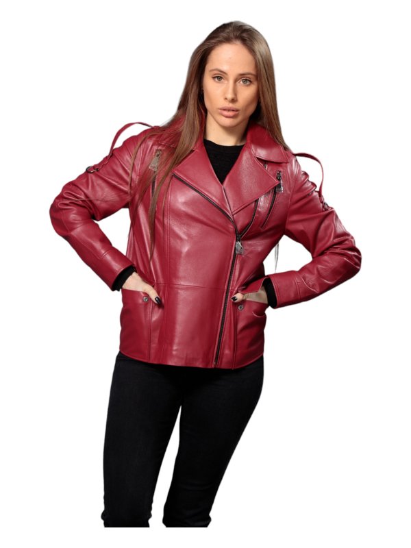 Жіноча шкіряна куртка зі знижкою 18-9623