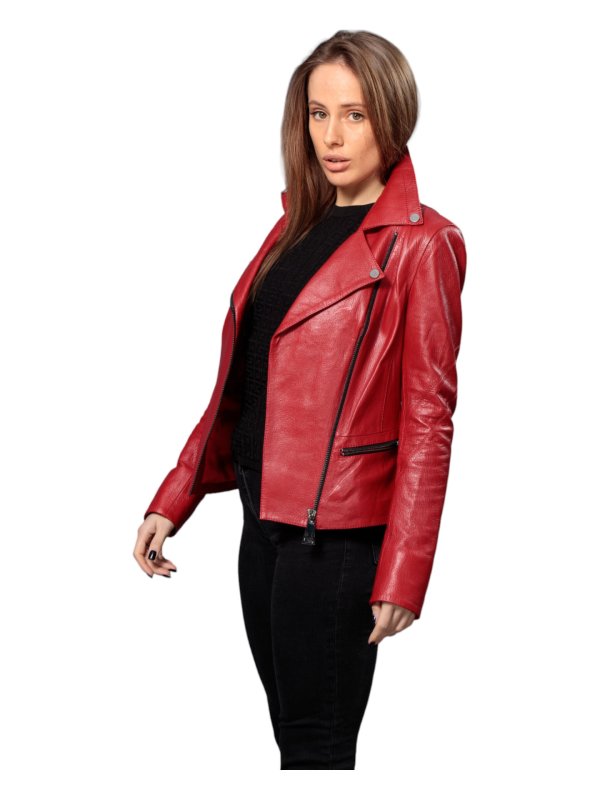 Жіноча шкіряна куртка зі знижкою 18-9499