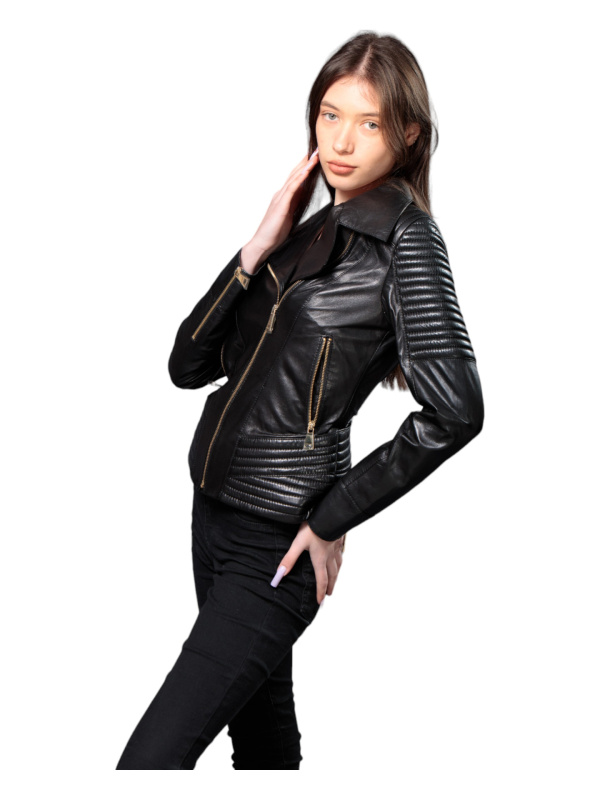 Жіноча шкіряна куртка зі знижкою 18-9533