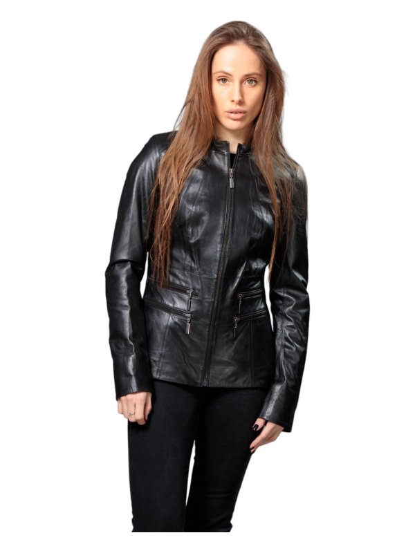 Жіноча шкіряна куртка зі знижкою 18-9526