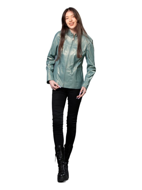 Жіноча шкіряна куртка зі знижкою 18-9612