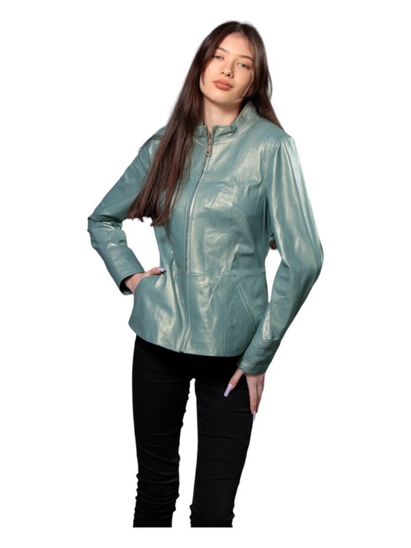 Жіноча шкіряна куртка зі знижкою 18-9612