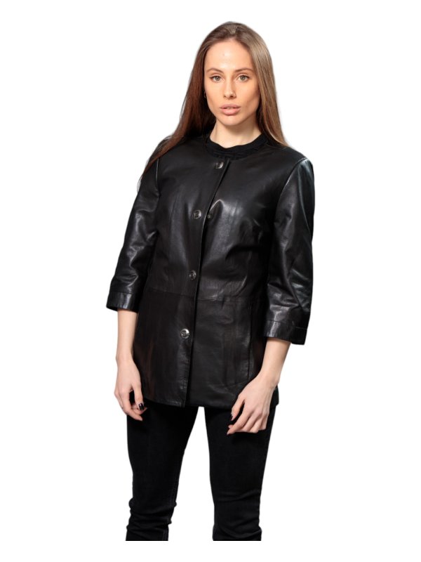 Жіноча шкіряна куртка зі знижкою 18-9629