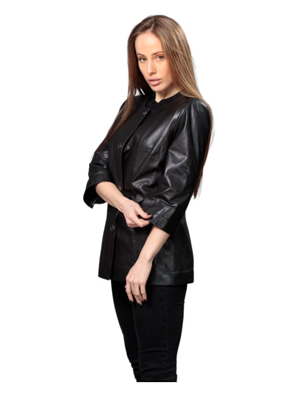 Жіноча шкіряна куртка зі знижкою 18-9629