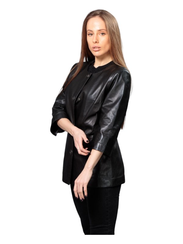 Жіноча шкіряна куртка зі знижкою 18-9629