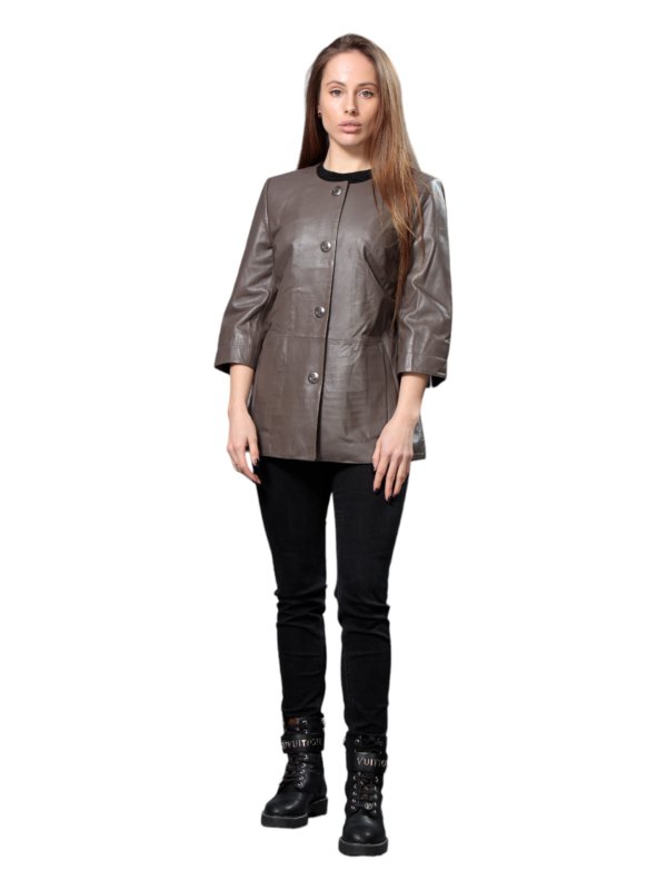 Жіноча шкіряна куртка зі знижкою 18-9613