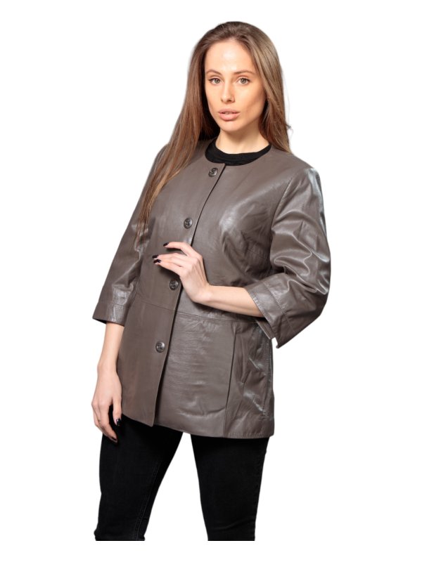 Жіноча шкіряна куртка зі знижкою 18-9613