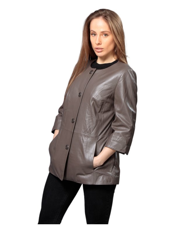 Жіноча шкіряна куртка зі знижкою 18-9613