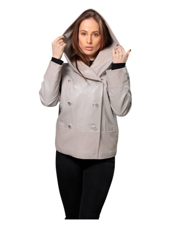 Жіноча шкіряна куртка зі знижкою 18-9485