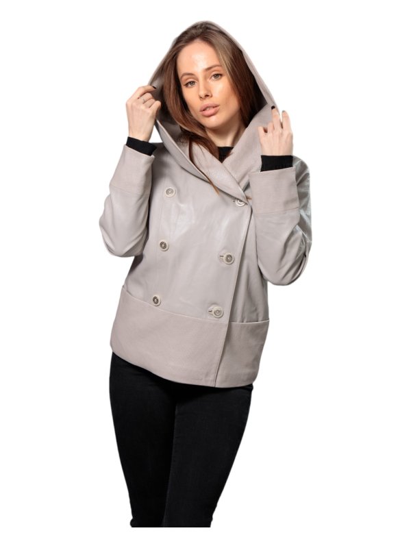 Жіноча шкіряна куртка зі знижкою 18-9485