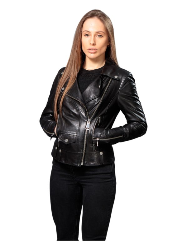 Жіноча шкіряна куртка зі знижкою 18-9512