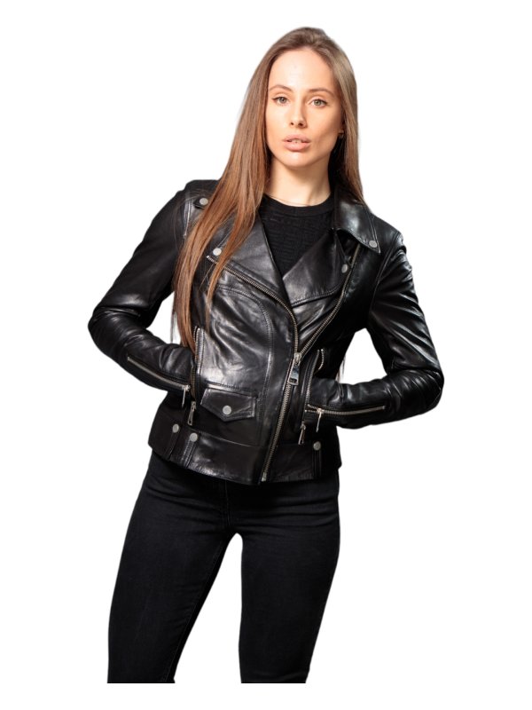 Жіноча шкіряна куртка зі знижкою 18-9512