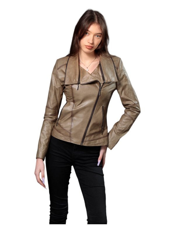 Жіноча шкіряна куртка зі знижкою 18-9628