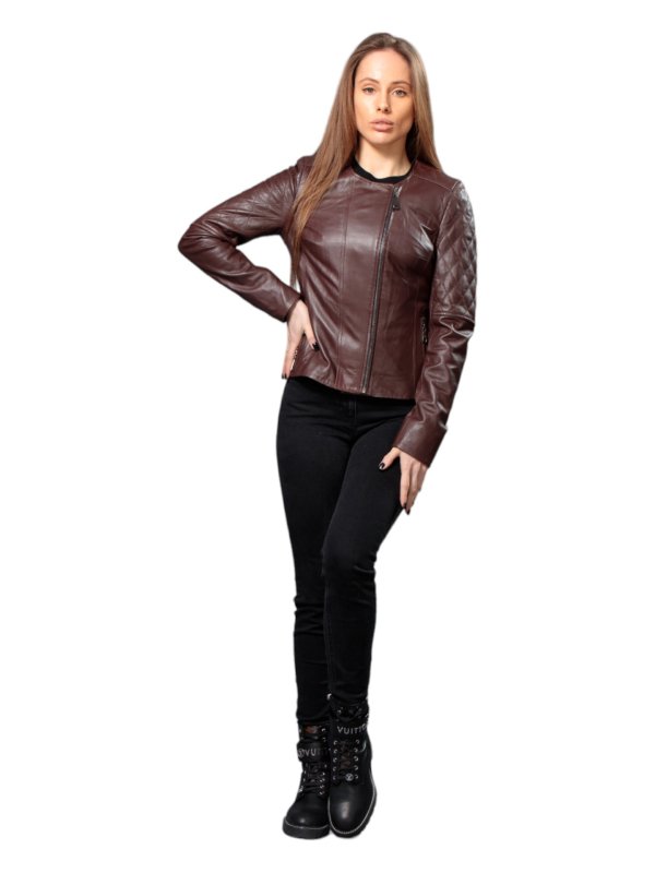 Жіноча шкіряна куртка зі знижкою 18-9638