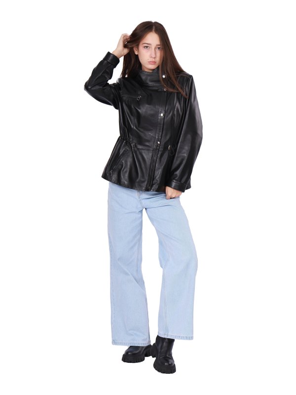 Жіноча шкіряна куртка 18-9645