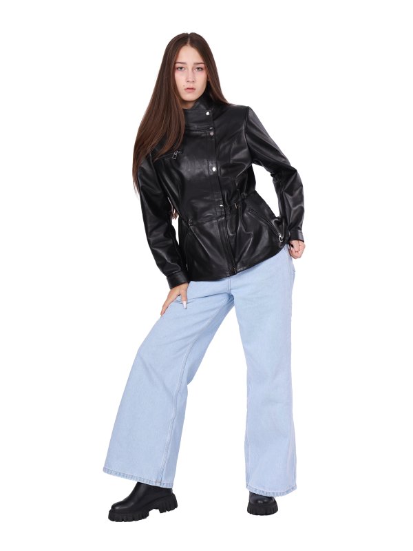 Жіноча шкіряна куртка 18-9645