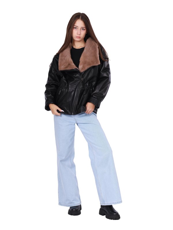 Жіноча шкіряна куртка 26-920