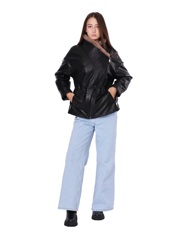 Жіноча шкіряна куртка 26-920