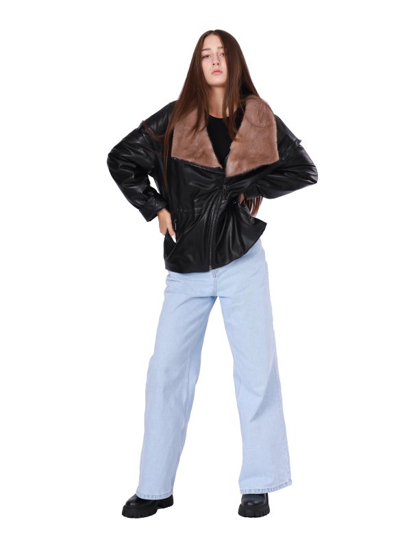 Жіноча шкіряна куртка 26-920