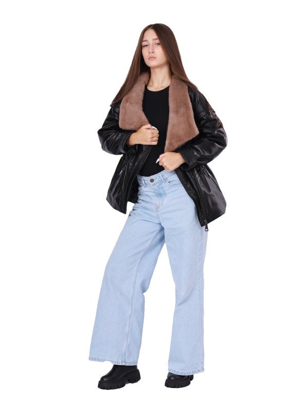 Жіноча шкіряна куртка 26-920