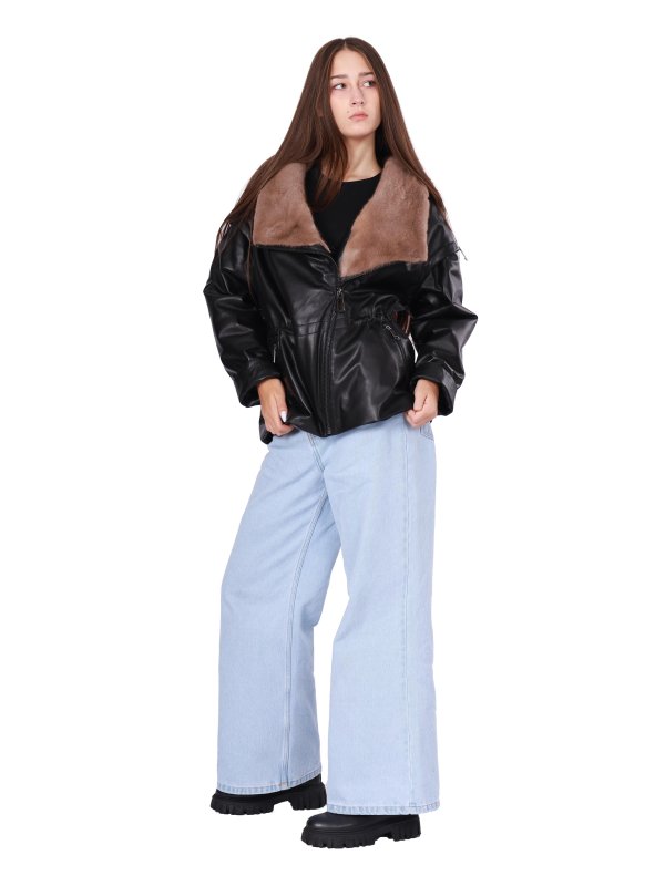 Жіноча шкіряна куртка 26-920