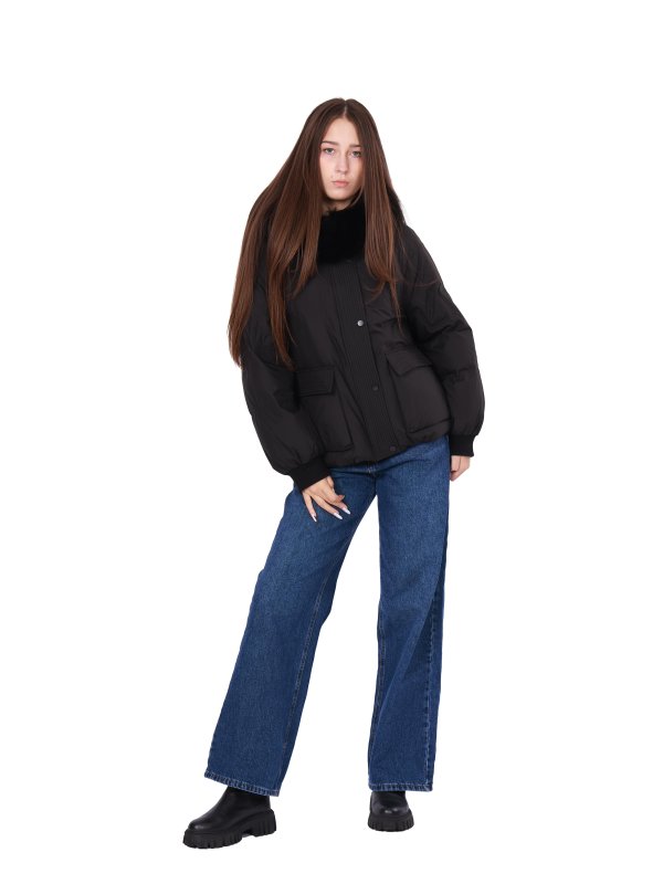 Жіночий зимовий пуховик з натуральним або штучним наповнювачем 36-1391