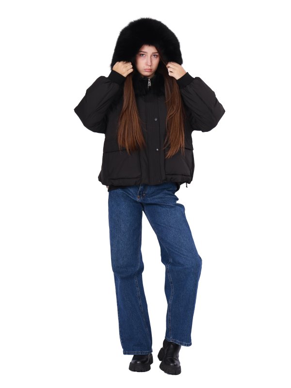 Жіночий зимовий пуховик з натуральним або штучним наповнювачем 36-1391