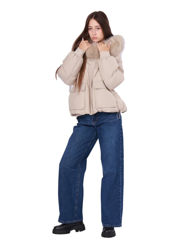 Жіночий зимовий пуховик з натуральним або штучним наповнювачем 36-1395