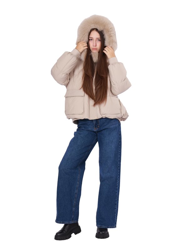 Жіночий зимовий пуховик з натуральним або штучним наповнювачем 36-1395